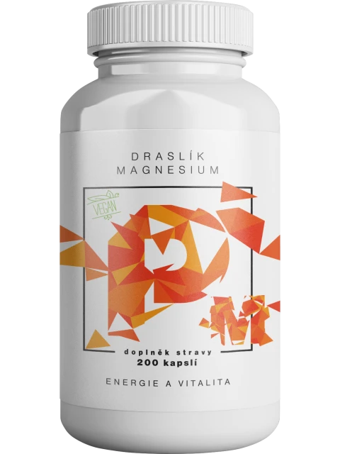 BrainMax Draslík Magnesium, citrát + Hořčík malát, 200 rostlinných kapslí - EXPIRACE 8/2026