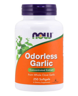 NOW Odorless Garlic (česnekový extrakt bez zápachu), 250 softgelových kapslí