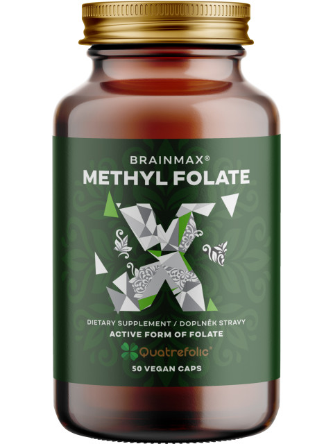BrainMax Methyl Folate, Kyselina listová v aktivní formě, 400 mcg, 50 rostlinných kapslí