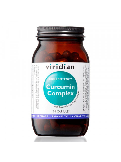 Viridian Curcumin Complex (Kurkuma, kadidlovník a zázvor), 90 kapslí