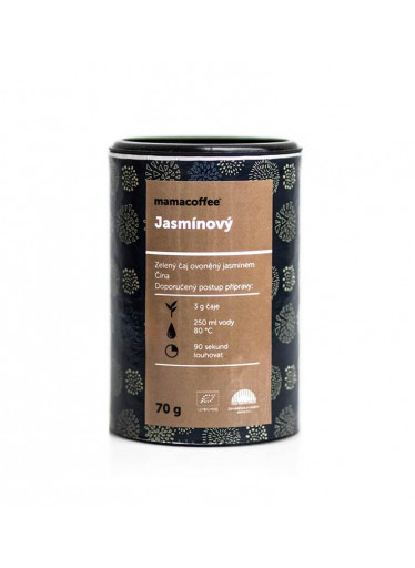 mamacoffee BIO zelený čínský čaj 70 g Jasmínový - Tradiční s omamnou vůní jasmínu