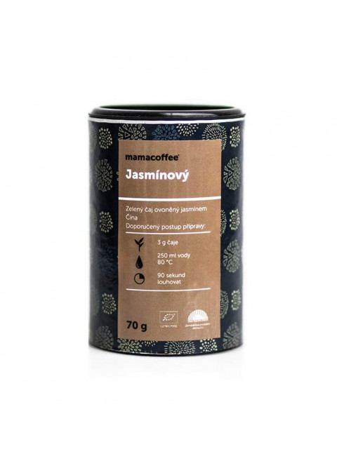 mamacoffee BIO zelený čínský čaj 70 g Jasmínový - Tradiční s omamnou vůní jasmínu