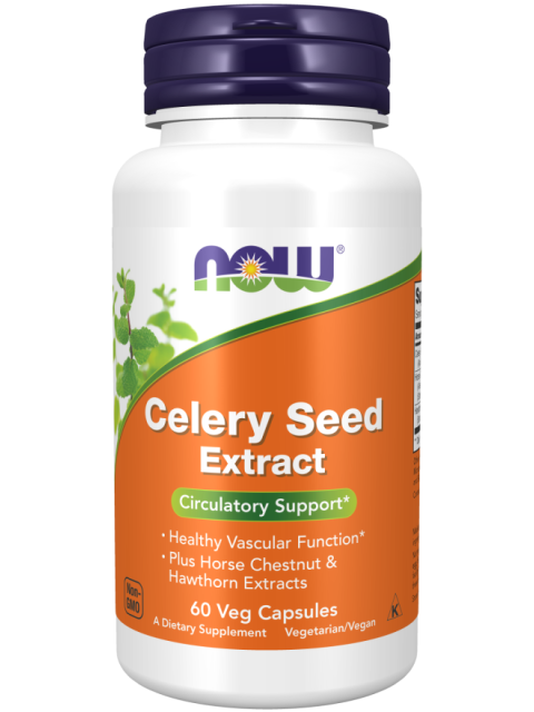 NOW Celery Seed (extrakt z celerových semínek), 60 rostlinných kapslí