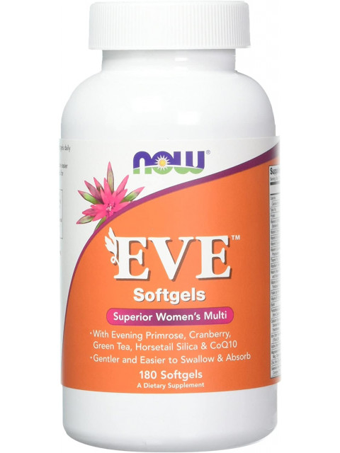 NOW Multi Vitamins Eve, Multivitamín pro Ženy, 180 softgel kapslí