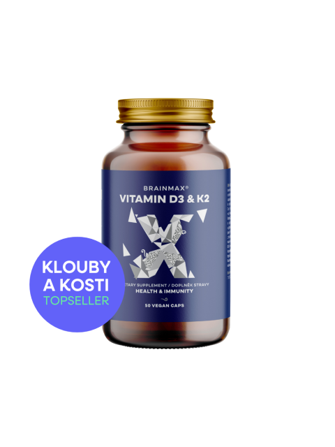BrainMax Vitamin D3 & K2, D3 5000 IU / K2 jako MK7 all-trans K2VITAL®DELTA 150 mcg, 50 rostlinných kapslí
