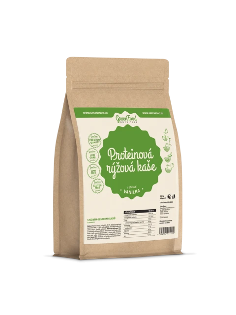 GreenFood GreenFood Proteinová RÝŽOVÁ kaše 500g - Vanilka - EXPIRACE 7/2024