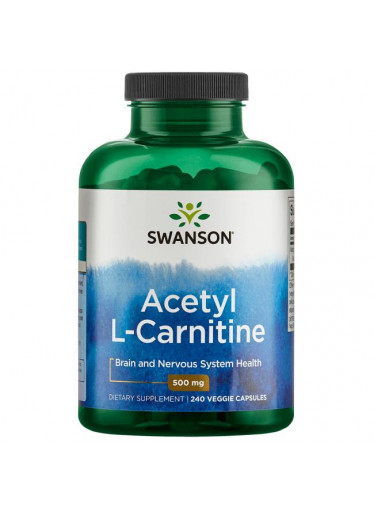 Swanson Acetyl-L-Carnitine 500mg, 240 rostlinných kapslí