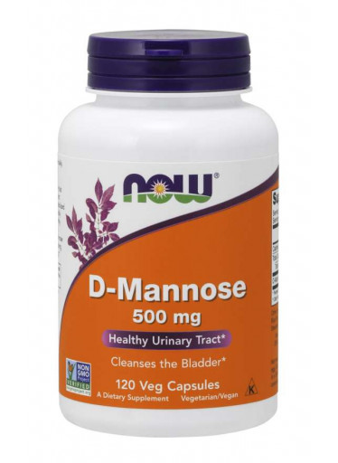 NOW D-Manóza, 500 mg, 120 rostlinných kapslí