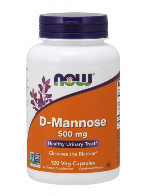 NOW D-Manóza, 500 mg, 120 rostlinných kapslí