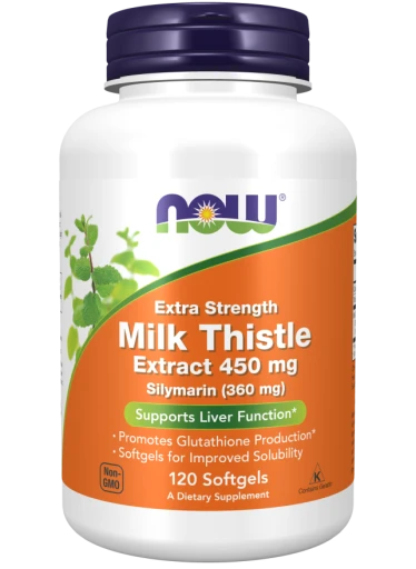 NOW Silymarin Extra Strength (extrakt z ostropestřce), 450 mg, 120 kapslí