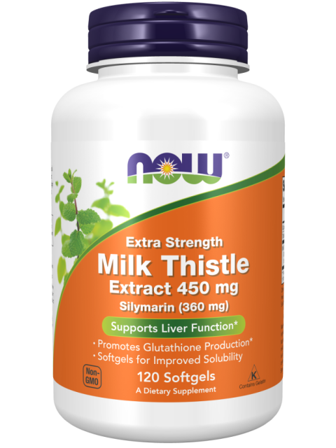 NOW Silymarin Extra Strength (extrakt z ostropestřce), 450 mg, 120 kapslí