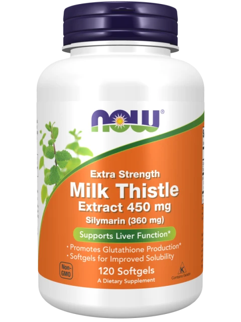 NOW Silymarin Extra Strength (extrakt z ostropestřce), 450 mg, 120 kapslí