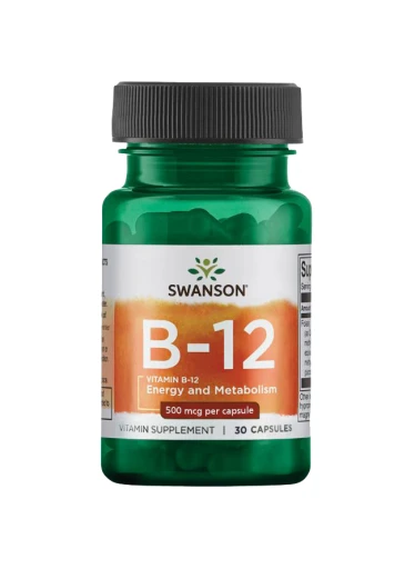 Swanson Vitamin B12, 500 mcg, 30 kapslí