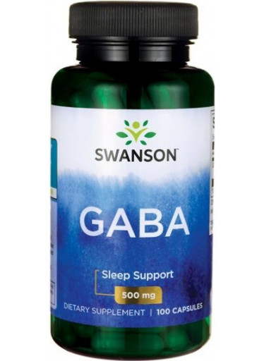 Swanson GABA (kyselina gama-aminomáselná), 500 mg, 100 kapslí