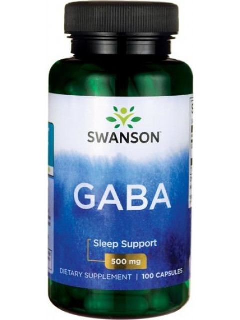 Swanson GABA (kyselina gama-aminomáselná), 500 mg, 100 kapslí