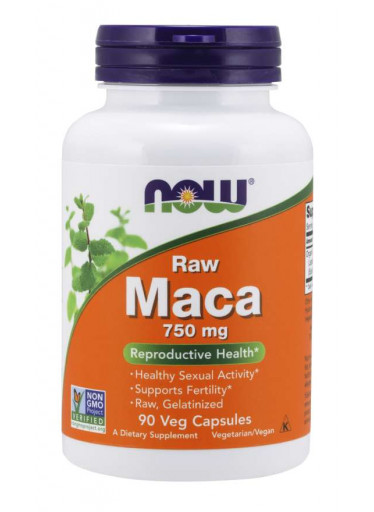 NOW Maca (řeřicha peruánská koncentrát 6:1 RAW), 750 mg, 90 rostlinných kapslí