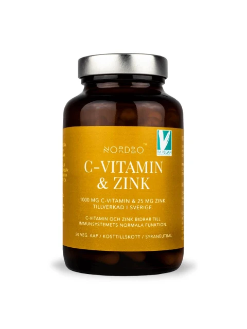 Nordbo Vitamin C and Zinek, 50 kapslí