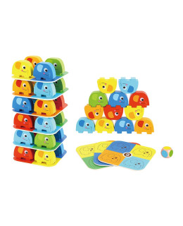 TookyToy Dřevěná balanční hra se slony