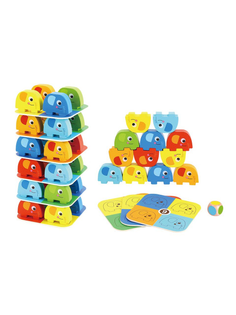 TookyToy Dřevěná balanční hra se slony