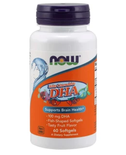 NOW DHA Kids Chewable (Omega-3), 100 mg, 60 žvýkacích kapslí