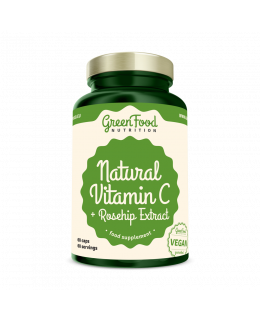 GreenFood Natural Vitamin C + Extrakt ze šípků 60 kapslí