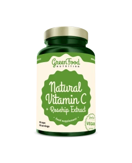GreenFood Natural Vitamin C + Extrakt ze šípků 60 kapslí