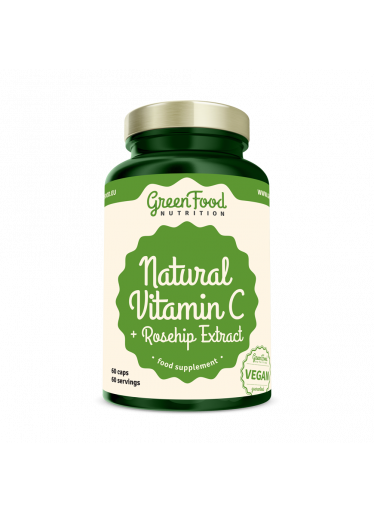 GreenFood Natural Vitamin C + Extrakt ze šípků 60 kapslí