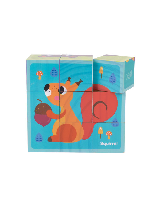 TookyToy Dřevěné kostky se zvířátky