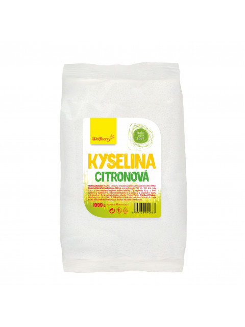 Wolfberry Kyselina citronová 1000 g sáček - EXPIRACE 11/2024