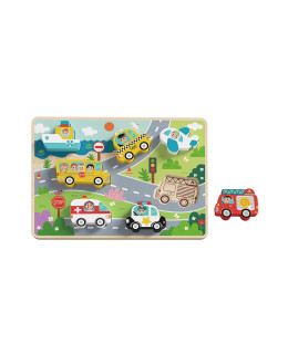 TookyToy Dřevěné vkládací puzzle - doprava