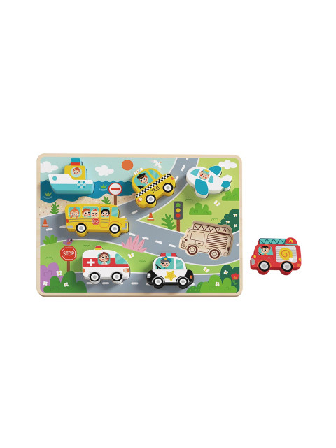 TookyToy Dřevěné vkládací puzzle - doprava