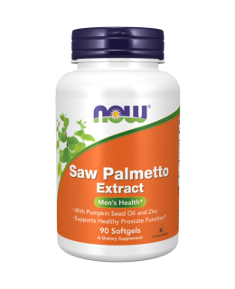 NOW Saw Palmetto with Pumpkin Seed and Zinc extract (Serenoa plazivá s dýňovým olejem a zinkem), 80 mg, 90 softgelových kapslí