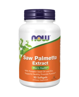 NOW Saw Palmetto with Pumpkin Seed and Zinc extract (Serenoa plazivá s dýňovým olejem a zinkem), 80 mg, 90 softgelových kapslí
