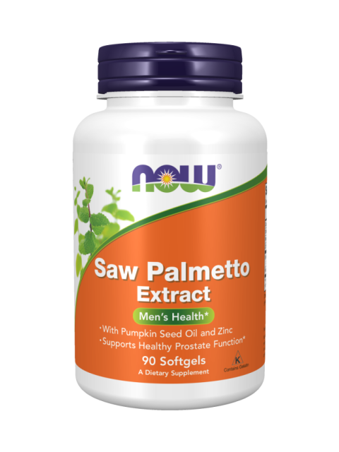 NOW Saw Palmetto with Pumpkin Seed and Zinc extract (Serenoa plazivá s dýňovým olejem a zinkem), 80 mg, 90 softgelových kapslí