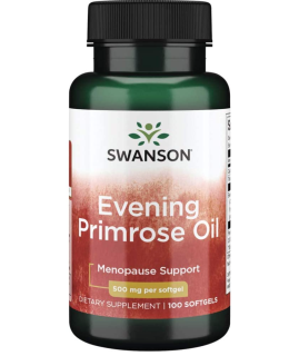 Swanson Evening Primrose Oil (Pupálkový olej), 500 mg, 100 softgelových kapslí - EXPIRACE 2/2024