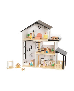 TookyToy Domek pro panenky s vybavením