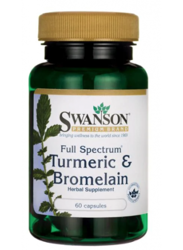 Swanson Turmeric & Bromelain (Kurkuma a Bromelain), 60 kapslí