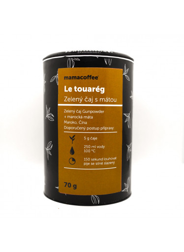 mamacoffee zelený čaj sypaný 70g Le touarég - s marockou mátou - EXPIRACE 3/23