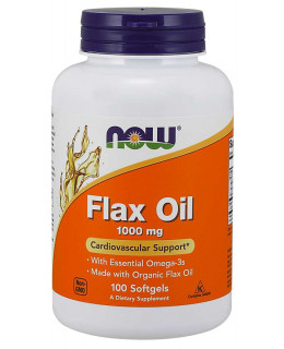 NOW Flax oil, Lněný olej, 1000 mg, 100 softgelových kapslí - EXPIRACE 7/2024