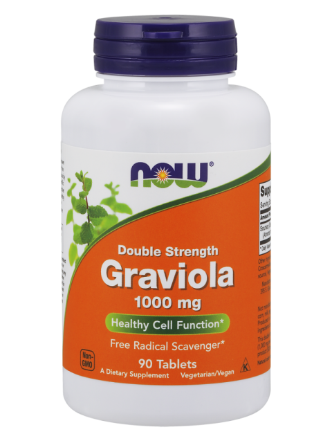 NOW Graviola Double Strength (Láhevník ostnitý - dvojitá síla), 1000 mg, 90 tablet