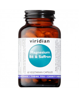 Viridian Magnesium B6 and Saffron (Hořčík, vitamín B6 a šafrán), 60 kapslí