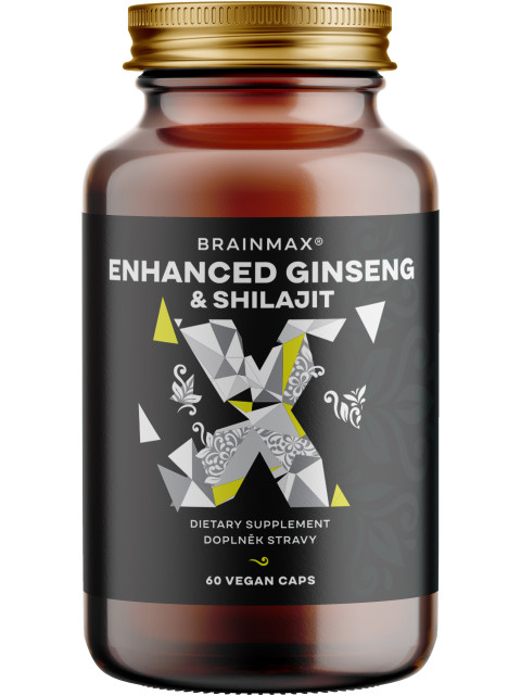BrainMax Enhanced Ginseng & Shilajit, 60 rostlinných kapslí