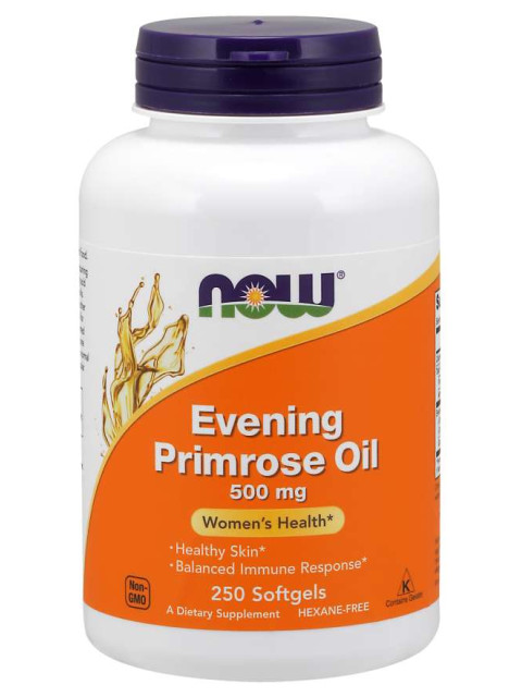 NOW Evening Primrose Oil (Pupálkový olej), 500 mg, 250 softgelových kapslí