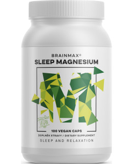 BrainMax Sleep Magnesium, 320 mg, 100 kapslí (Hořčík, GABA, L-theanin, Vitamín B6, šťáva z višně)