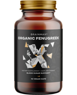 BrainMax Organic Fenugreek 700 mg, BIO Pískavice řecké seno, 90 rostlinných kapslí