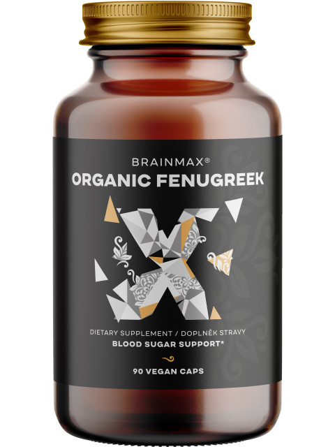 BrainMax Organic Fenugreek 700 mg, BIO Pískavice řecké seno, 90 rostlinných kapslí