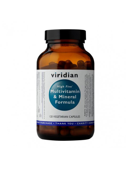 Viridian High Five Multivitamin and Mineral Formula (Multivitamín na stres a pro celkovou odolnost), 120 kapslí