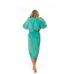 Dámský župan kimono s výšivkou, Pool Blue