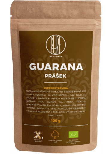 BrainMax Pure Guarana BIO prášek, 100 g