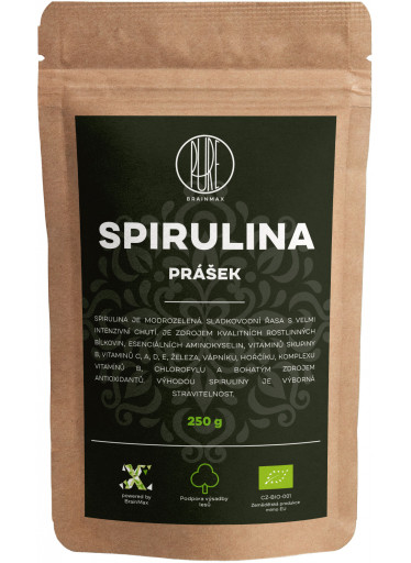 BrainMax Pure Spirulina BIO prášek, 250 g